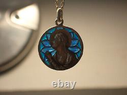 Pendant Antique Enamel Silver Day Pendant Vermeil Yellow Gold Late 19th Century