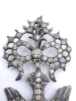 Pendant Holy Spirit Old Solid Silver And Rhinestone Jewel Regional Nineteenth