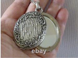 Pendant Mirror Old Art New Silver Chain Jumper Punches Weight 49,90g