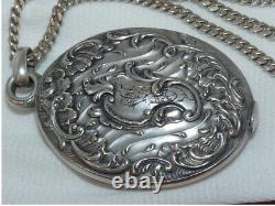 Pendant Mirror Old Art New Silver Chain Jumper Punches Weight 49,90g