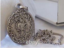 Pendant Mirror Old Art New Silver Chain Jumper Punches Weight 49,90g