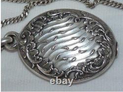 Pendant Mirror Old Art New Silver Chain Jumper Punches Weight 49,90g