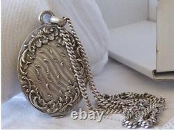 Pendant Mirror Old Art New Silver Chain Jumper Punches Weight 49,90g