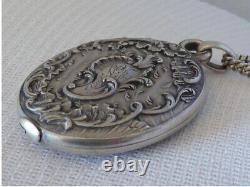 Pendant Mirror Old Art New Silver Chain Jumper Punches Weight 49,90g