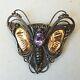 Pin Butterfly And Silver Plates Or + Amethyst Jewel Former Silver