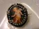 Pin Old Xixth Silver Angel Putti Miniature On Porcelain
