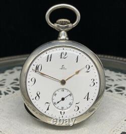 Pocket Watch Silver Case Old Omega Holy Antique Silver Pocket Watch