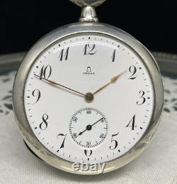 Pocket Watch Silver Case Old Omega Holy Antique Silver Pocket Watch