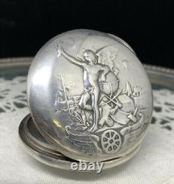 Pocket Watch Silver Case Old Omega Holy Antique Silver Pocket Watch