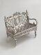 Pretty Old Small Miniature Bench Master Doll Furniture Solid Silver