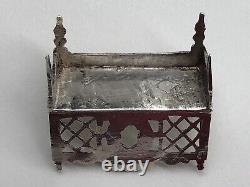 Pretty old small miniature bench Master DOLL FURNITURE solid silver
