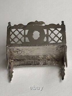 Pretty old small miniature bench Master DOLL FURNITURE solid silver