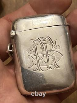 Pyrogen & Sterling Silver & Matchbox & English Work & Antique