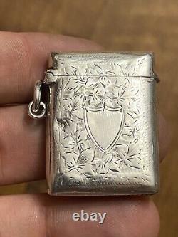 Pyrographic & Silver & Matchbox & English Work & Antique