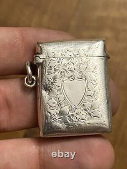 Pyrographic & Silver & Matchbox & English Work & Antique