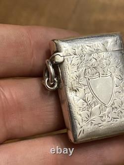 Pyrographic & Silver & Matchbox & English Work & Antique