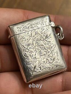 Pyrographic & Silver & Matchbox & English Work & Antique
