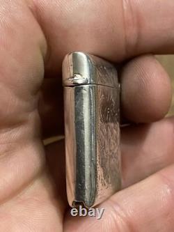 Pyrographic & Silver & Matchbox & English Work & Antique