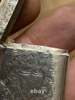 Pyrographic & Silver & Matchbox & English Work & Antique