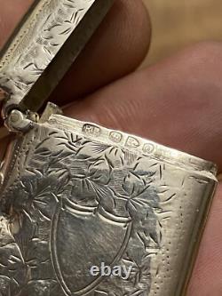 Pyrographic & Silver & Matchbox & English Work & Antique