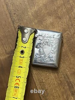 Pyrographic & Silver & Matchbox & English Work & Antique