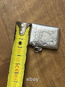 Pyrographic & Silver & Matchbox & English Work & Antique