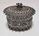Rare! Solid Silver, Antique Jewelry Box, North African, 18th To 19th Century