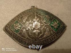 Rare 19th Century Ancient Box Persian Massive Niello Silver