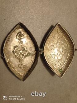 Rare 19th Century Ancient Box Persian Massive Niello Silver