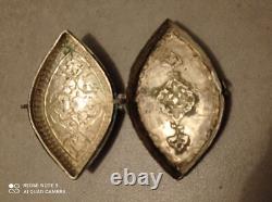 Rare 19th Century Ancient Box Persian Massive Niello Silver
