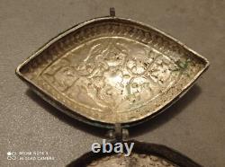 Rare 19th Century Ancient Box Persian Massive Niello Silver