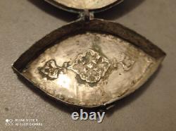 Rare 19th Century Ancient Box Persian Massive Niello Silver