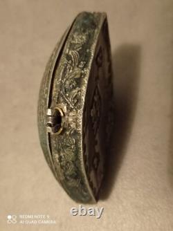 Rare 19th Century Ancient Box Persian Massive Niello Silver