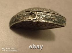 Rare 19th Century Ancient Box Persian Massive Niello Silver