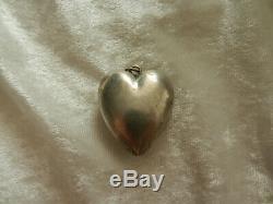 Rare Ancient Ex Voto Pendant Reliquary Heart Of Mary Sterling Silver