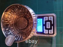 Rare Antique Ashtray Historical Collector's Item Solid Silver Spain 1808 C