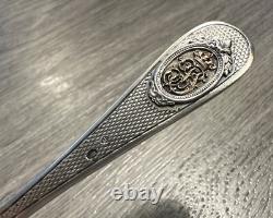 Rare Antique Letter Opener Crowned Monogram Solid Silver and Gold