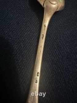 Rare Antique Mustard Spoon Farmer Generals STERLING SILVER/18th Century