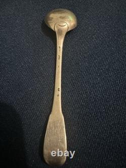 Rare Antique Mustard Spoon Farmer Generals STERLING SILVER/18th Century
