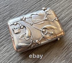 Rare Antique Pyrogène Art Nouveau Decorated with Silver Mistletoe