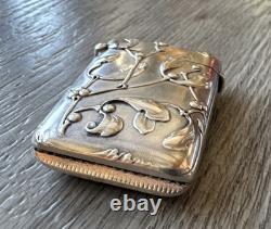 Rare Antique Pyrogène Art Nouveau Decorated with Silver Mistletoe