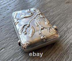 Rare Antique Pyrogène Art Nouveau Decorated with Silver Mistletoe