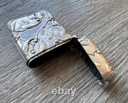 Rare Antique Pyrogène Art Nouveau Decorated with Silver Mistletoe