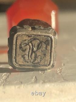Rare Antique Seal with Faceted Agate and Solid Silver Handle, 19th Century