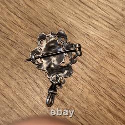 Rare Antique Silver Watch Holder Chatelaine Art Nouveau