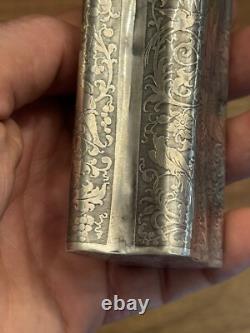 Rare Antique Solid Silver Cigar Box Chinese Decoration