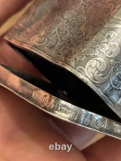 Rare Antique Solid Silver Cigar Box Chinese Decoration