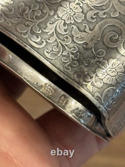 Rare Antique Solid Silver Cigar Box Chinese Decoration