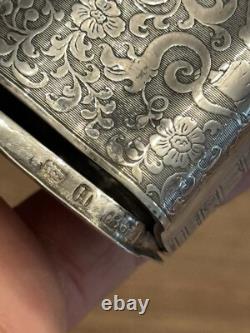 Rare Antique Solid Silver Cigar Box Chinese Decoration