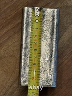 Rare Antique Solid Silver Cigar Box Chinese Decoration
